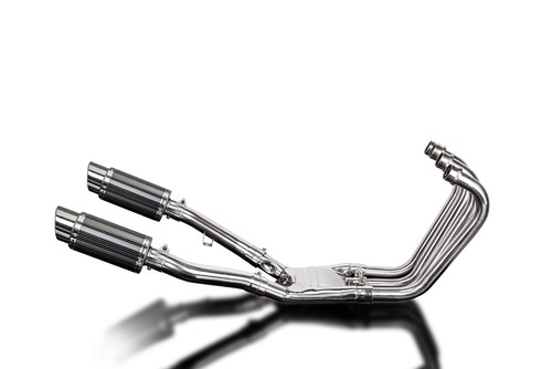 Yamaha FJ1200 3CV 1989-1992 Complete Exhaust 4-2 8" Round Carbon Mufflers - Bild 4 von 5