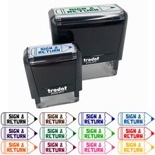 Sign and Return Pencil Teacher Student School Self-Inking Rubber Stamp