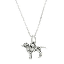 Sterling Silver 3D Labrador Retriever Lab Dog Charm with Necklace