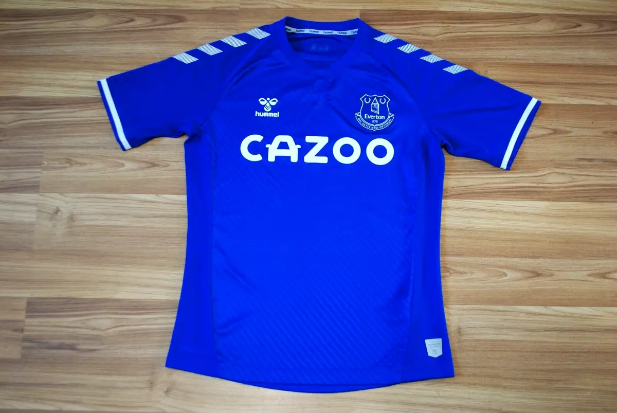 HUMMEL FC EVERTON 2020/21 HOME SOCCER FOOTBALL KIT SHIRT JERSEY SIZE MENS  S-M