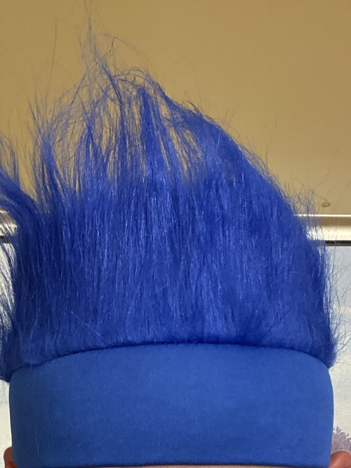 Blue Hair Hat Wig Band Smurf Teenager /Adult