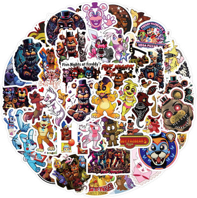 60 Pack FNAF Stickers Five Nights at Freddy'S Game Stickers for Kids Waterproof 