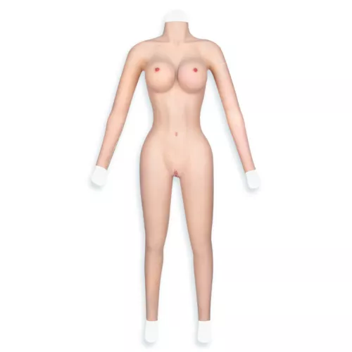 Costume complet visage travesti silicone formes mammaires combinaison complète - Bild 7 von 28