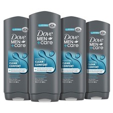 DOVE MEN  CARE Body and Face Wash Clean Comfort Body Wash, 18 ounces Pack of 4