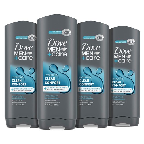 Dove Men + Care Jabón Corporal y Facial Limpio Cómodo Jabón Corporal, Paquete de 4 Onzas - Imagen 1 de 4