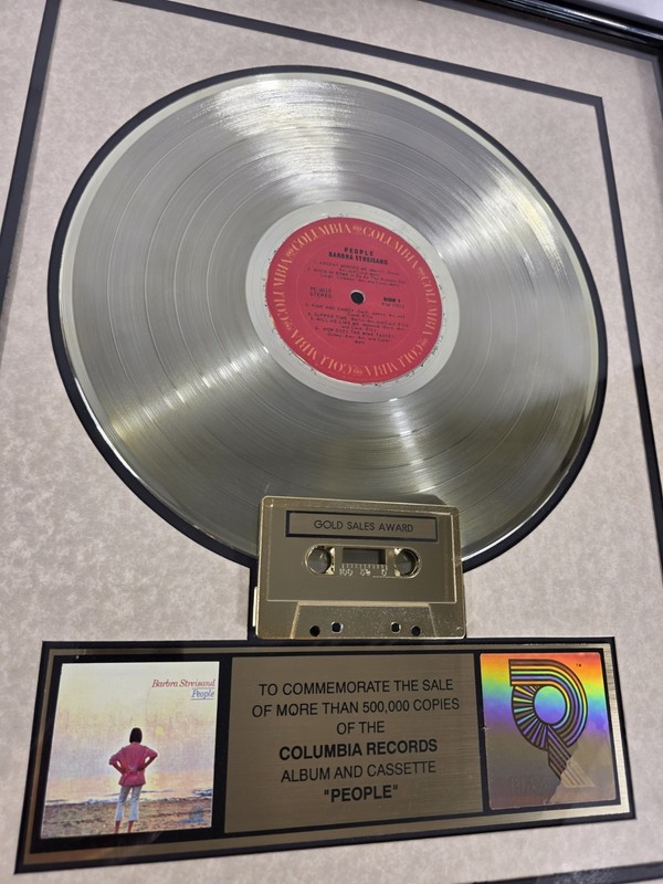 Barbara Streisand Limited Edition RIAA Gold Award Plaque For the People Album