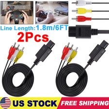 2x 6FT N64 SNES Gamecube RCA AV TV Audio Video Stereo Cable Cord for Nintendo 64