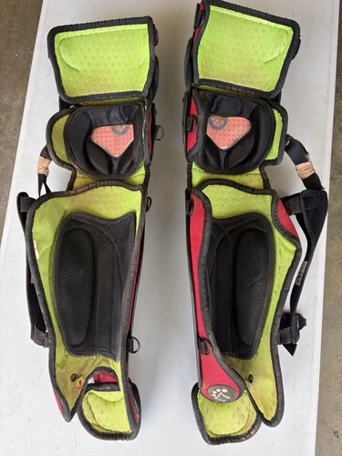 All star system 7 Catchers Gear- 16.5 shin gaurds- Size Adult- Black/Red