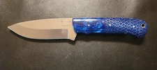 Badass Blades Custom D2 Steel Hunting Knife Blue Honeycomb Resin Handle- BA772