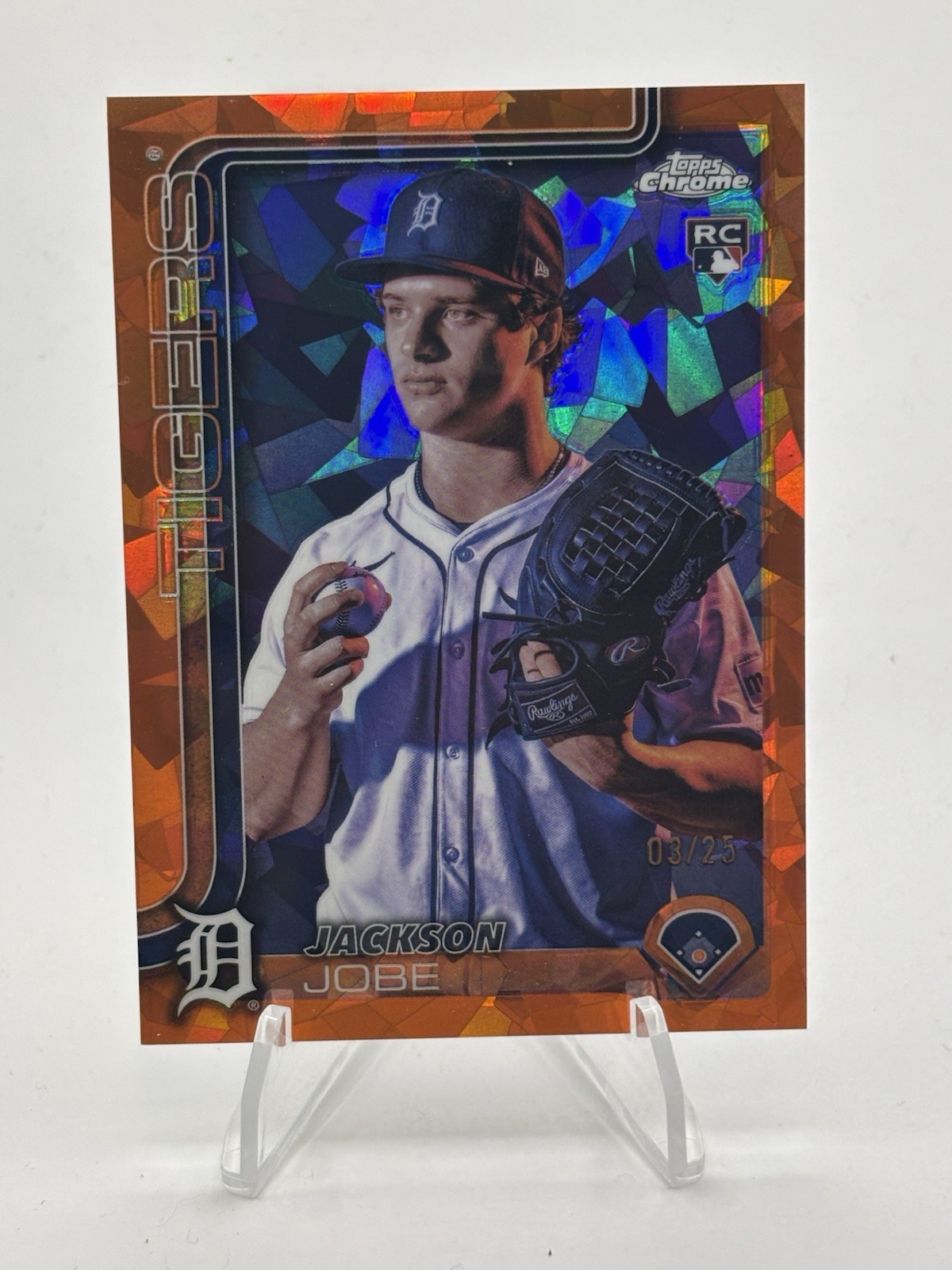 2025 Topps Chrome Sapphire #249 Jackson Jobe Image Variation Orange /25 RC