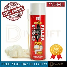 GORILLA FILLER EXPANDING FOAM FILLER 750ML GUN GRADE PU POLYURETHANE SPRAY NEW