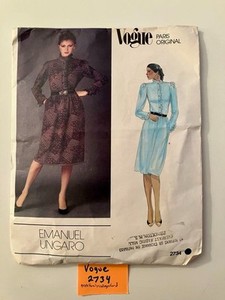 Vogue 2734 Vintage Emanuel Ungaro Misses Dress Size 10 Used