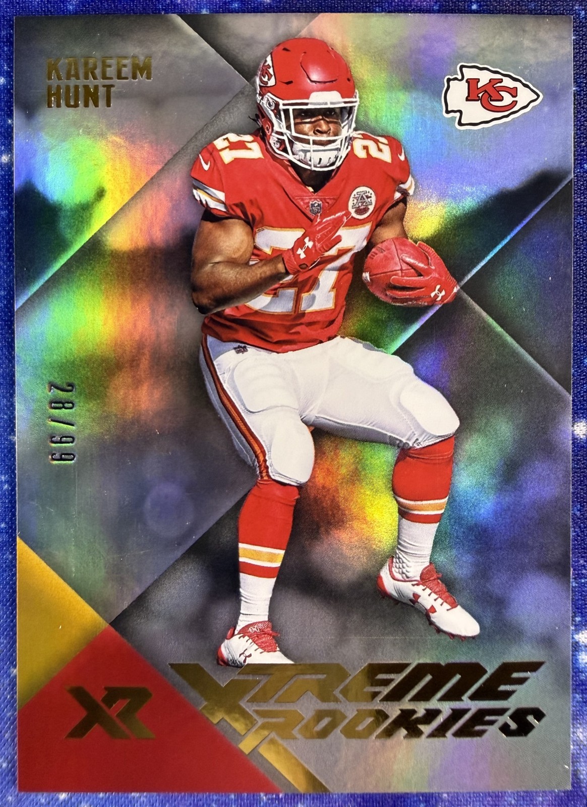 KAREEM HUNT 2017 Panini XR XTreme Rookies Insert #/99 Chiefs rookie SP