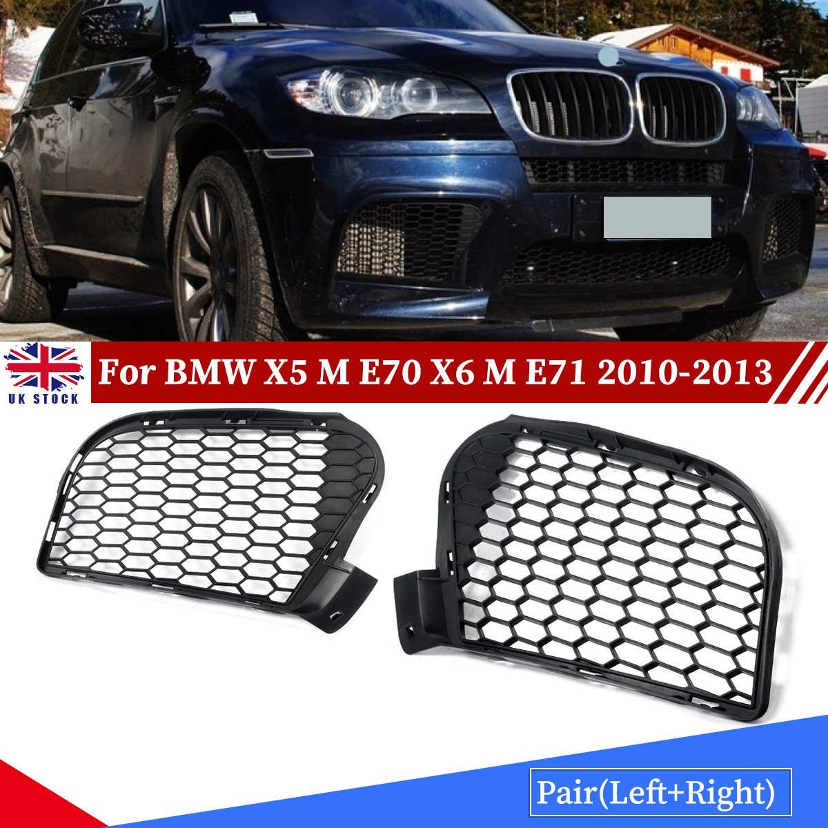 LH+RH Front Bumper Fog Light Grille For BMW X5M E70 X6M E71 2010-2013 Honeycomb