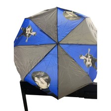 Elvis Presley Signature Umbrella Blue Silver Folding Auto Open Rock and Roll