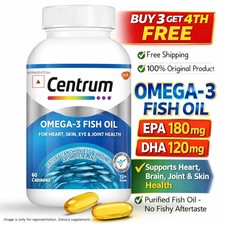Centrum Omega 3 Fish Oil 1000mg 60 Capsules E...