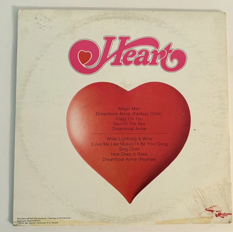 Heart Dreamboat Annie виниловая пластинка гриб 1975 поп-рок Magic Man Crazy On You GF - Изображение 2 из 4