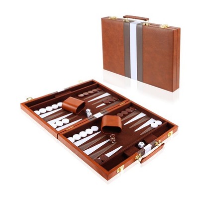 BackgammonSet, 11 Zoll Backgammon Koffer mit komplettem Zubehör, Tragbares Re...