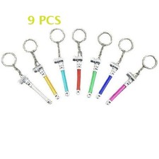 9PCS Random Color Metal Detachable Keychain Pipe Keyring Mini Pipe Smoking Gifts
