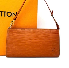 LOUIS VUITTON Epi Pochette Accessoires Pouch Brown M40778 LV Auth