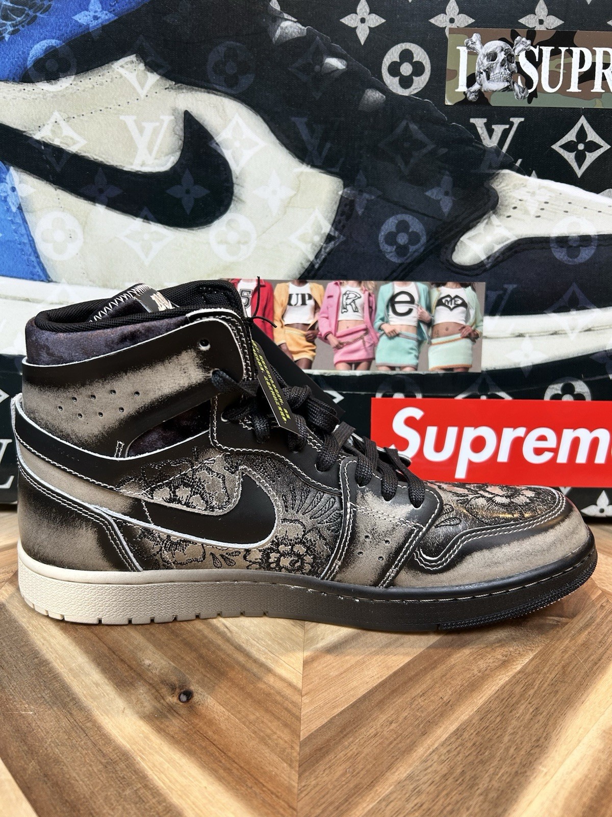 Nike Air Jordan 1 High Zoom Familia Dia De Muertos Black FQ8155-010 Mens 11.5 image 5