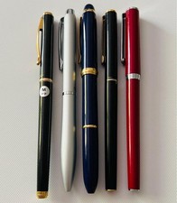 Pilot 5-Pen Fountain Ballpoint Set, Blue, Pearl White, Red/Black