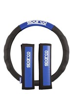 Coprivolante Auto Universale con Cuscini Blu Taglia Unica Copristerzo Antiscivol - Miniatura 3
