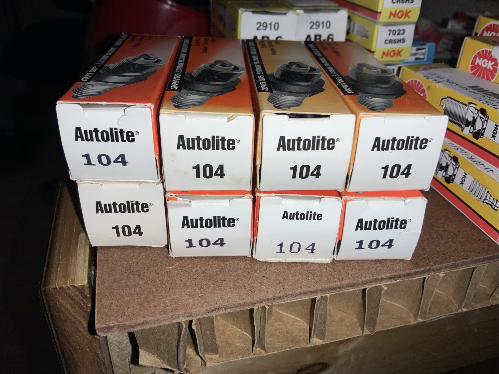 Set of 8: Autolite Copper Core 104 Spark Plugs - Boat - Marine