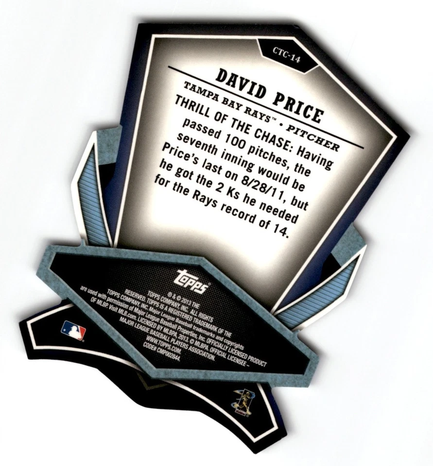 David Price 2013 Topps Cut to the Chase #CTC-14 Tampa Bay Rays - Image 2 of 2
