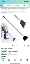 Garden Shovel, Floor Cleaning Scraper Tool, Snow Shovel Ice Scraper, 47 inch