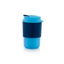 Tupperware ECO+ Kaffeebecher To Go 350ml Blau/Dunkelblau mit Deckel NEU