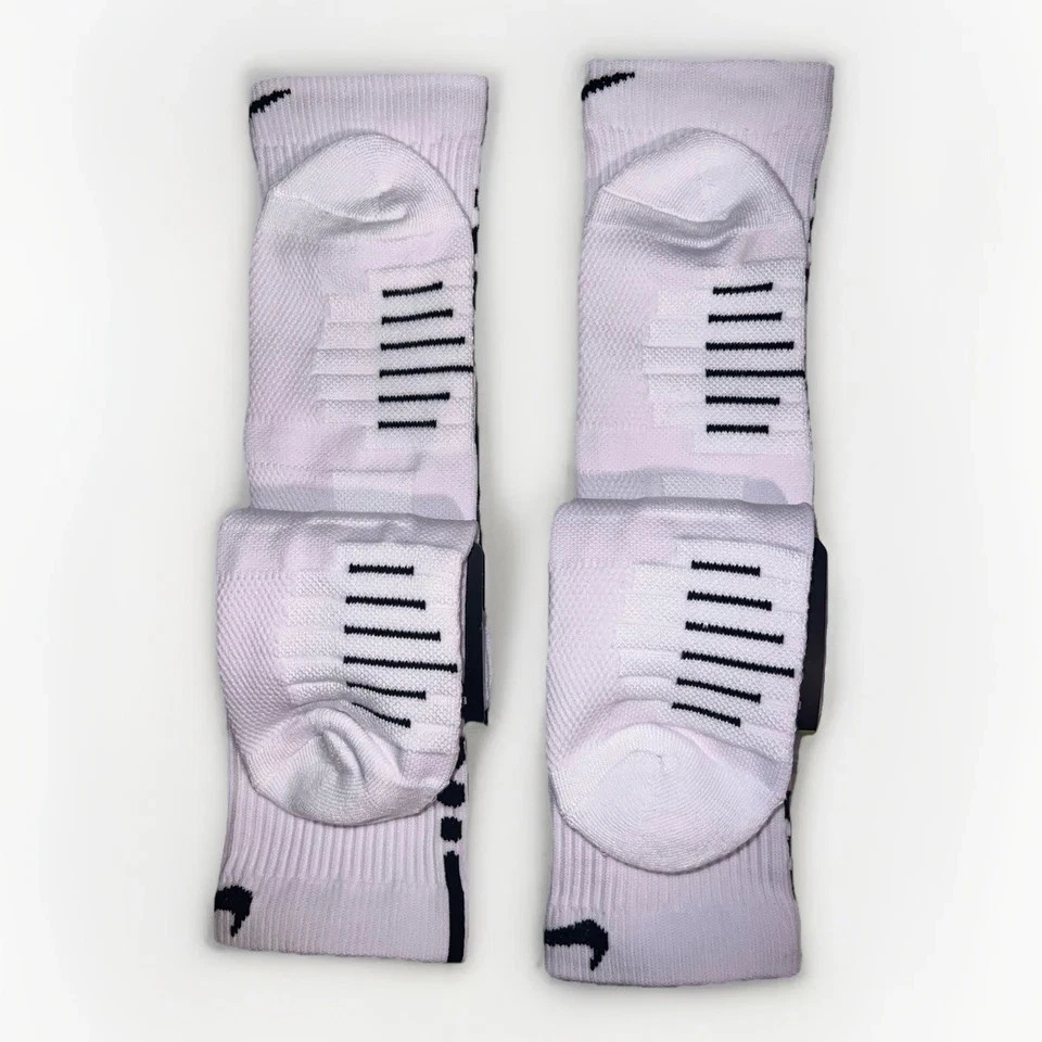 NBA Authentics Elite Cushioned Crew Basketball Socks Men 8-12 White - Image 2 of 4