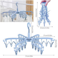 Folding Sock Dryer 24 Peg Sock Hanger for Washing Line Underwear Drying Rack
