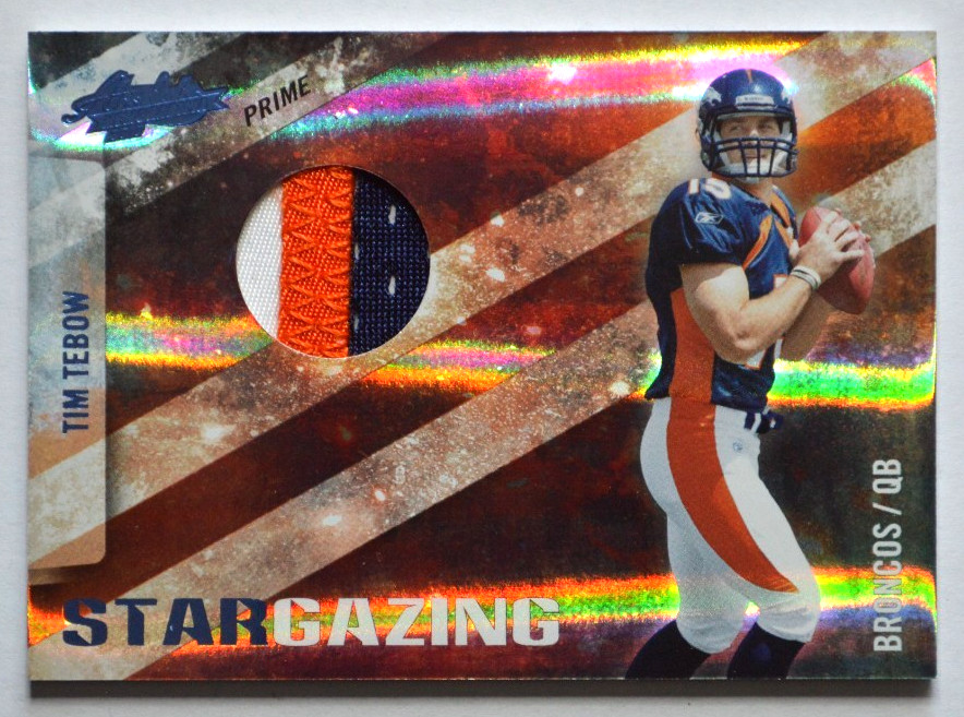 Tim Tebow Panini Absolute Memorabilia Star Gazing #1 Material Autograph Prime