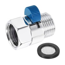 Water Flow Control Valve, 1 PCS G1/2" Shower Head Shut Off Valve(Silver + Blue)