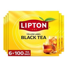Lipton Black Tea Bags 600-Count Premium Breakfast Tea High Caffeine -6x100 bags