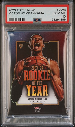 Topps NOW Victor Wembanyama Rookie of the Year VW-6 Rookie Spurs PSA 10 2023-24