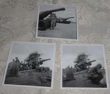 Lot of 3 WWII Black and White Howitzer Photos