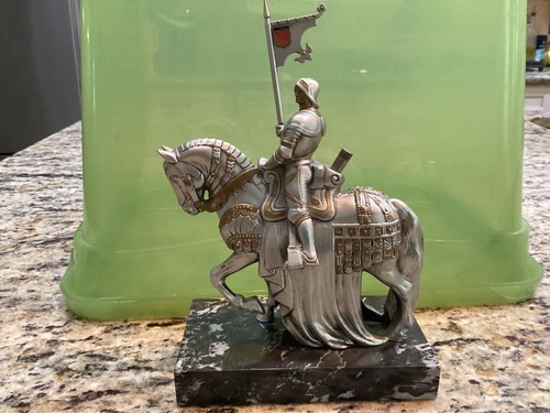 Austrian Knight Mounted on Horse Match Stick Strike Cigarette Table Lighter NICE