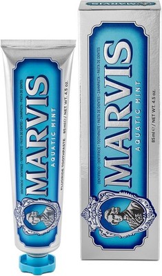 Marvis toothpaste with a cool hint of mint, with fluoride, Aquatic Mint, 85 ml