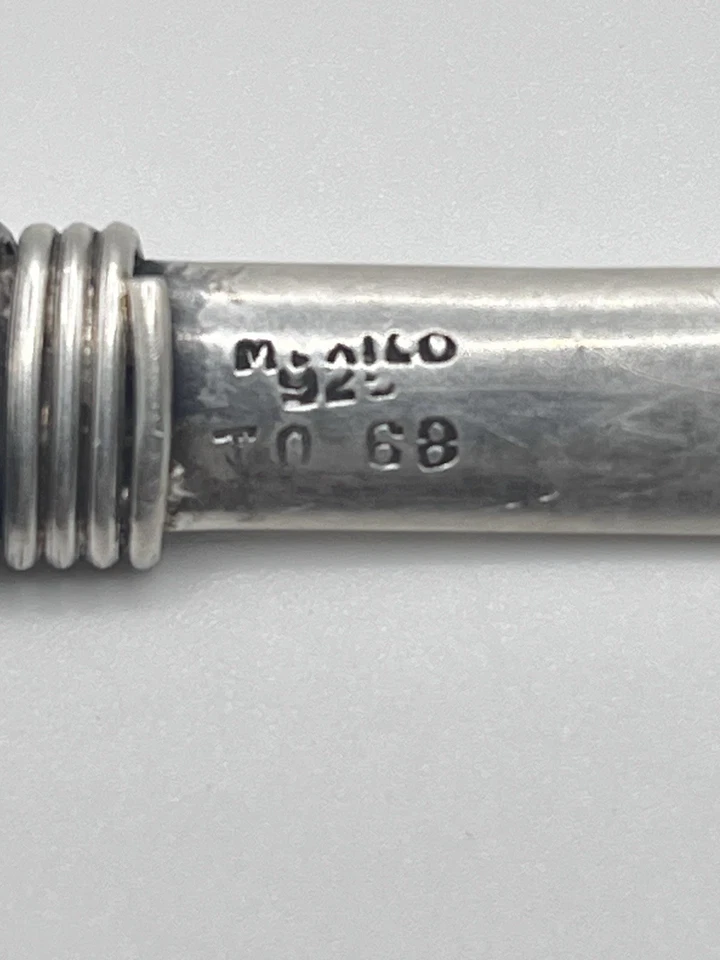 Abridor de letras trenzado México Taxco plata esterlina 925 longitud: 7 pulgadas marcado 925 Foto 3 de 4