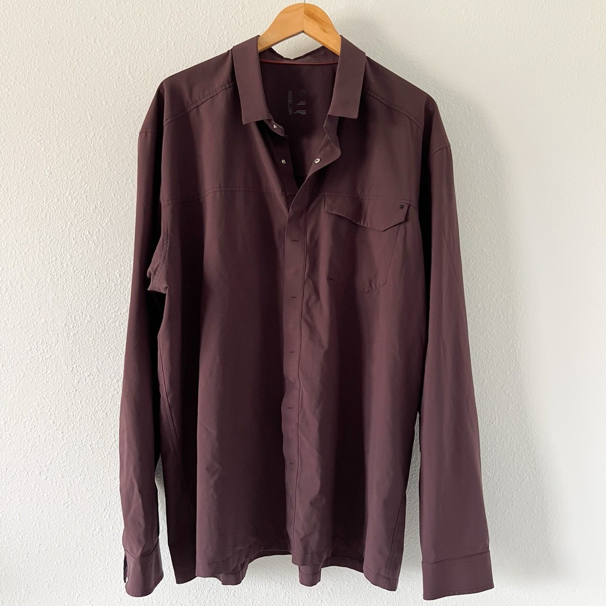 Arc'teryx Skyline Long Sleeve Shirt Mens XXL Maroon Hidden