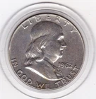 Sharp  1962   D   Franklin  Half  Dollar   (90% Silver)  Coin,  50  Cents.