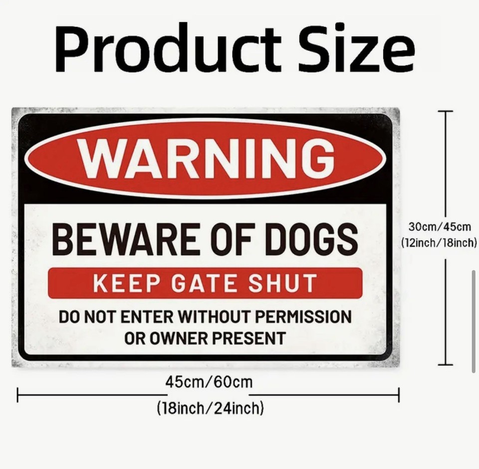 Custom Aluminum Sign Do Not Enter Beware Of Dog SND03 Beware Of - Foto 6