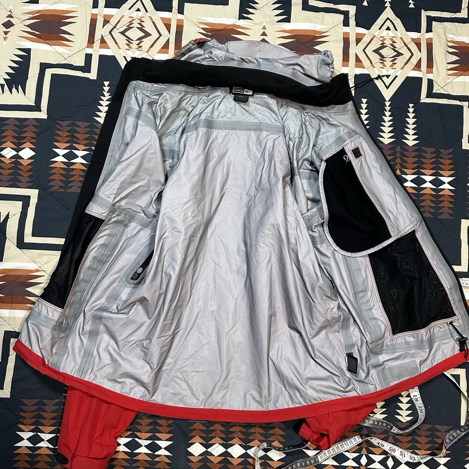 REI E1 Elements Red Rain Jacket Full Zip Hooded W… - image 7