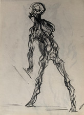 ANCIEN DESSIN EXPRESSIONNISTE DLG D'ANDRE MASSON VERS 1960 (34)