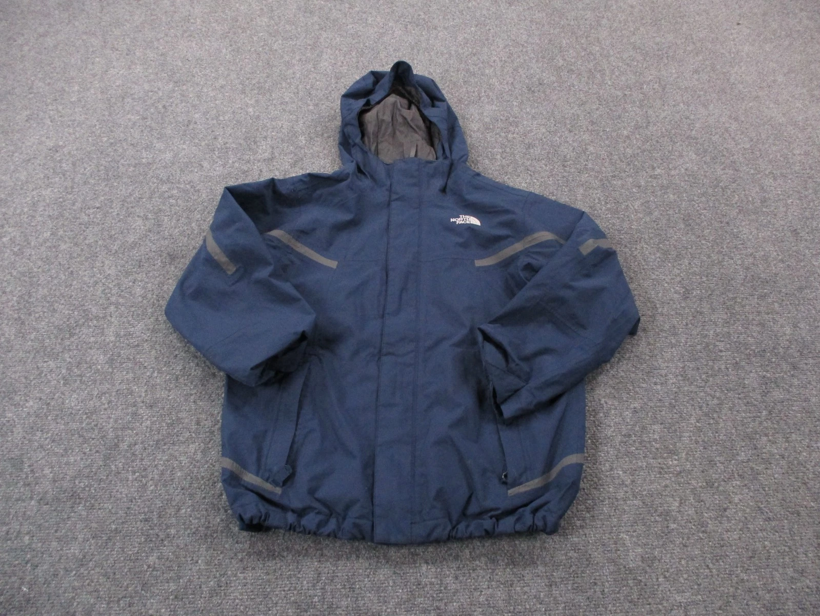 The North Face Jacket Boys M 10 12 Blue Hyvent Shell Outdoors Hooded Rain Coat