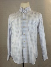 Canali Italy Men's White Purple Plaid Cotton Dress Shirt Large 495