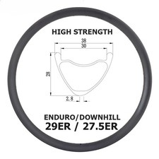 Cerchi asimmetrici in fibra di carbonio 29er 27,5er DownHill ruota mountain bike 38mmx28mm
