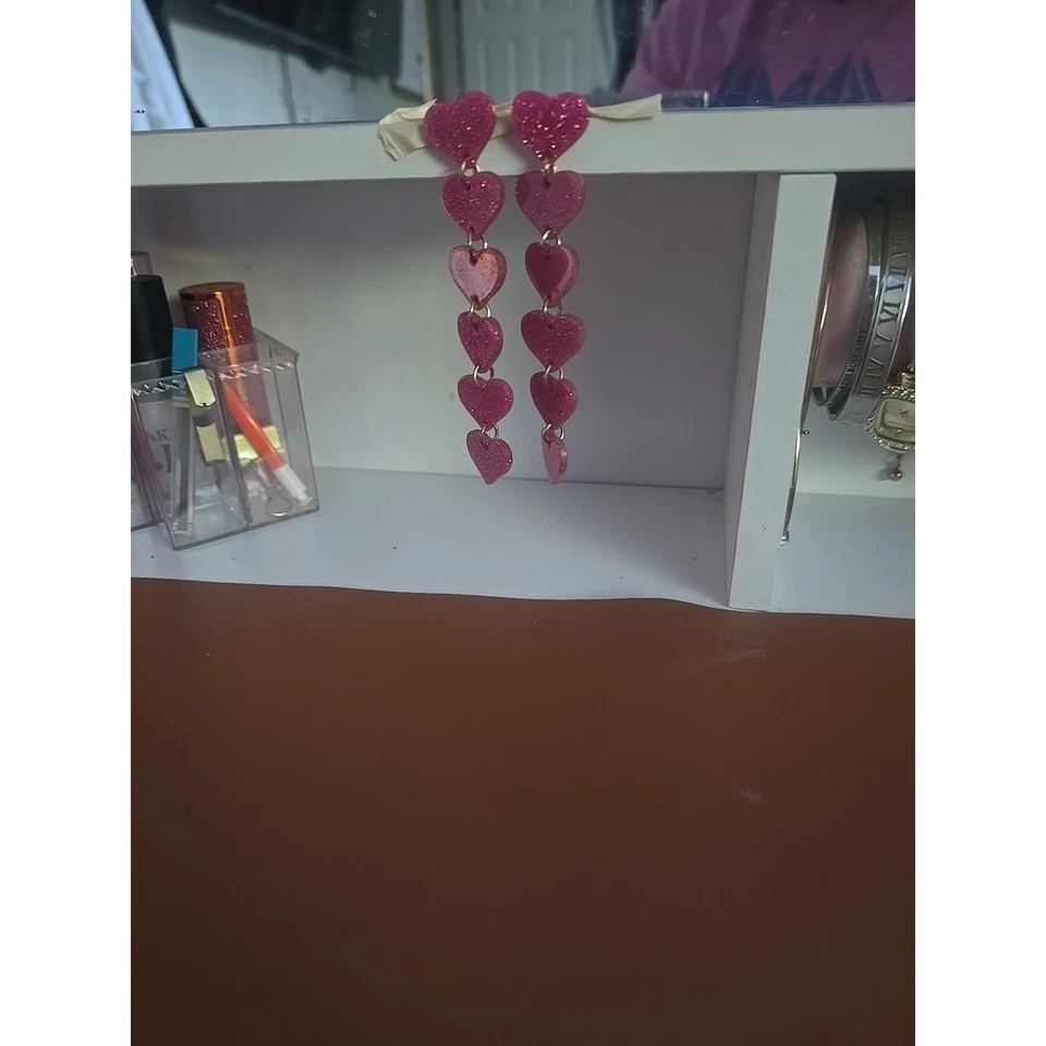 Pendientes colgantes Y2K joyas corazones amor coqueta cottagecore Foto 2 de 2